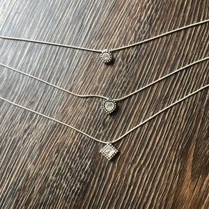 3 layered sterling silver necklace